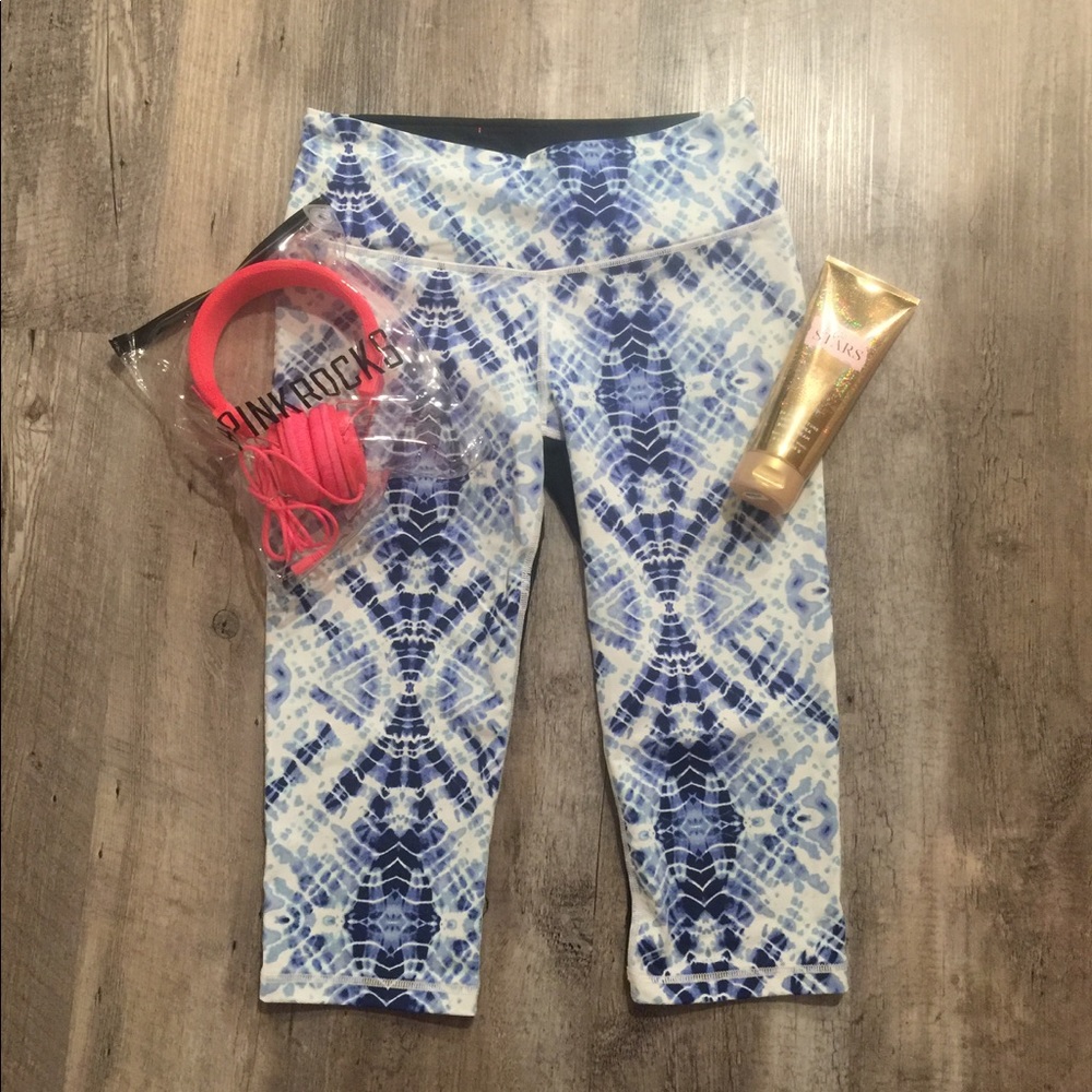 Victoria's Secret blue and white tie dyed knockout crops